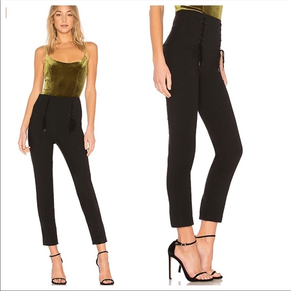 Tibi Anson corset lace up waist trousers